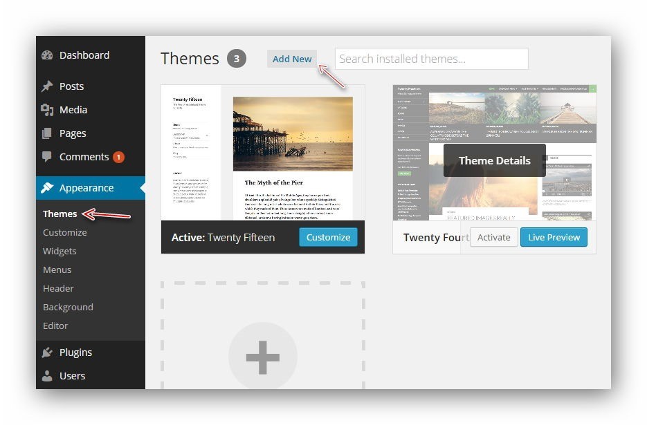 themes website wordpress